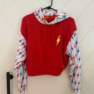 Aviator Nation Red Hoodie with Lightning Bolt